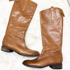 Sam Edelman Penny Leather Riding Boots Whiskey Brown Women’s 8.5M